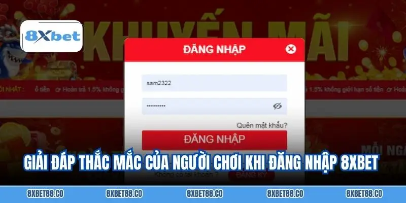 Giải đáp thắc mắc của người chơi khi đăng nhập 8xbet